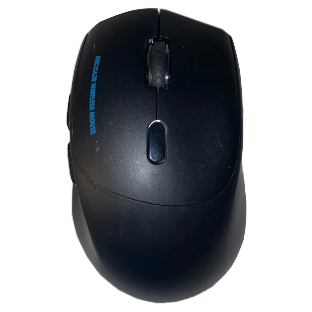 RECCAZR 2.4G Wireless Optical Mouse Ergonomic Design 3-Level DPI, Black